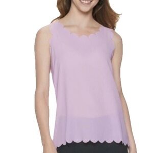 NWT Elle Scalloped Sleeveless Blouse Tank Top size medium